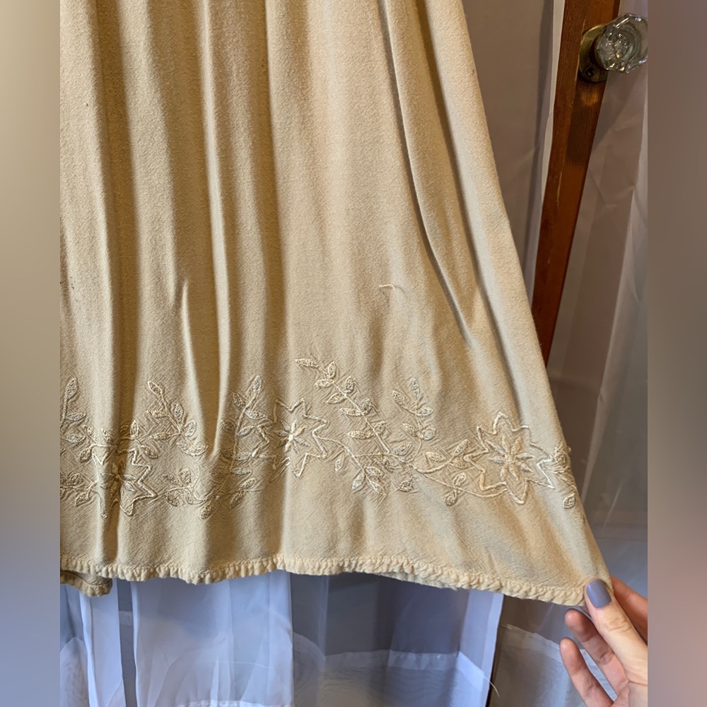 Tie-Back Cream Rayon Dress Size M - Picture 4 of 5